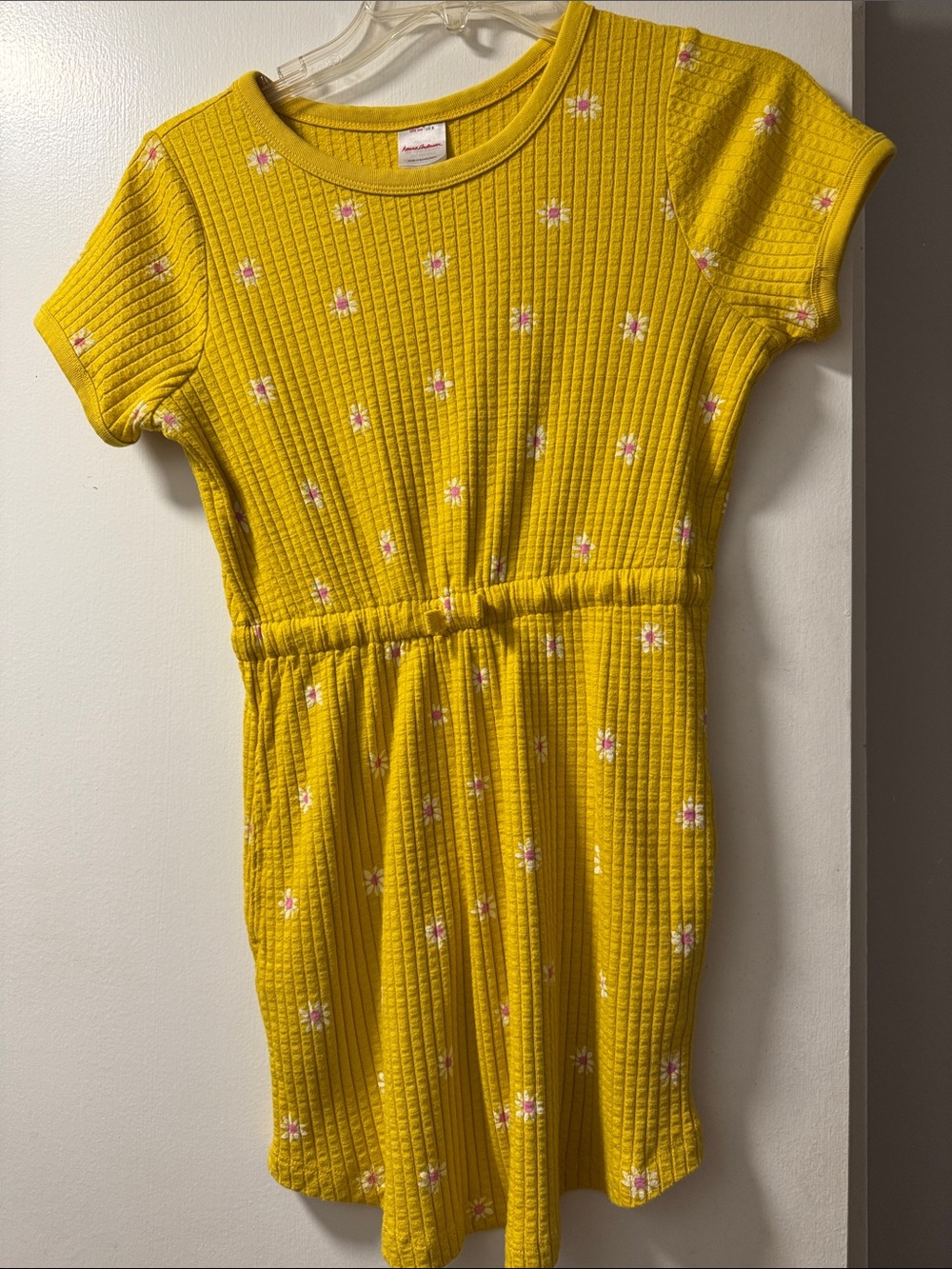 Hanna Andersson Yellow Daisy Ribbed Knit Dress
